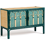 Комод для посуды из ротанга Felice Rattan Green варинант исполнения - 2 | Loft Concept в Барнауле