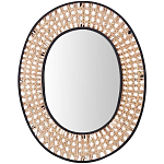 Настенное овальное зеркало в раме из ротанга Ellery Rattan Wicker Mirror варинант исполнения - 1 | Loft Concept в Барнауле