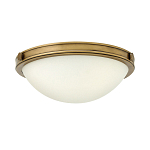 Потолочный светильник цвета латунь с полусферическим матовым белым плафоном Hinkley варинант исполнения - 1 | Loft Concept в Барнауле