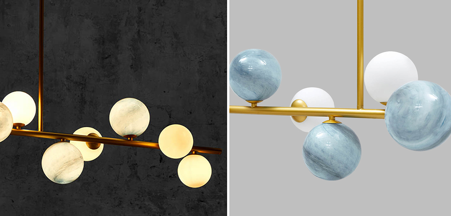Люстра Bubble Blue White Gold Chandelier Люстра Bubble Blue White Gold Chandelier - Loft-Concept в Барнауле