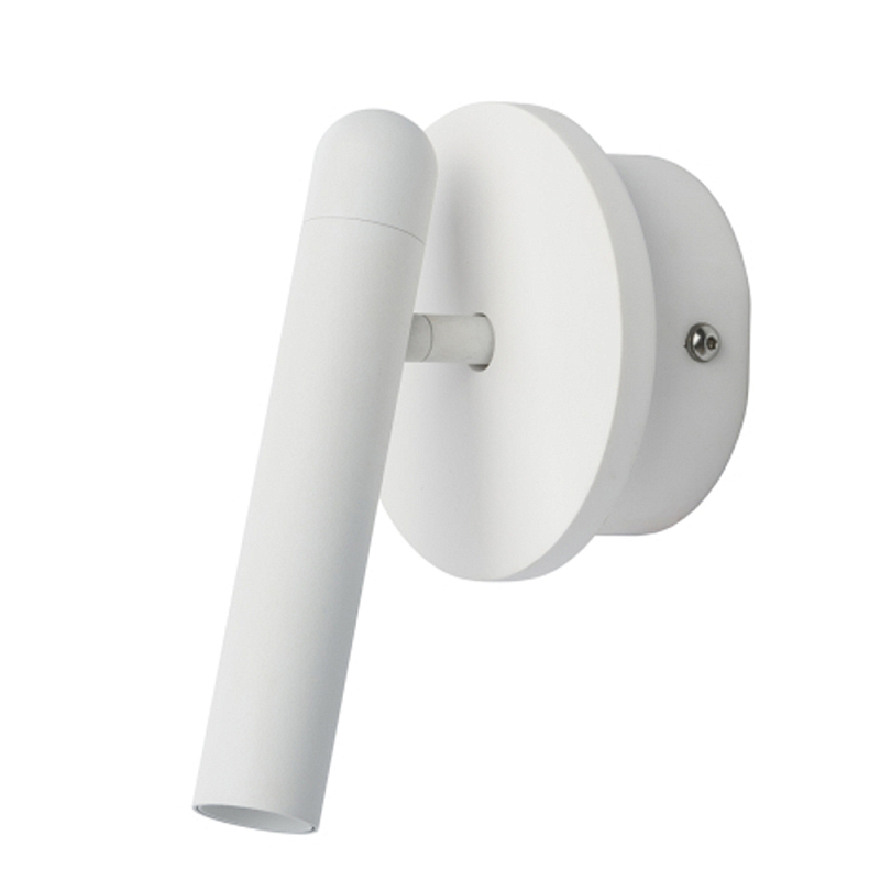 Бра белого цвета с цилиндрическим плафоном и круглым основанием Trumpet tube Белый в Барнауле | Loft Concept 