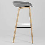 Барный стул на ножках из натурального дерева Boras Grey варинант исполнения - 2 | Loft Concept в Барнауле