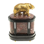 Часы настольные бронзовые с декором в виде медведя Bear Stone Clock варинант исполнения - 7 | Loft Concept в Барнауле