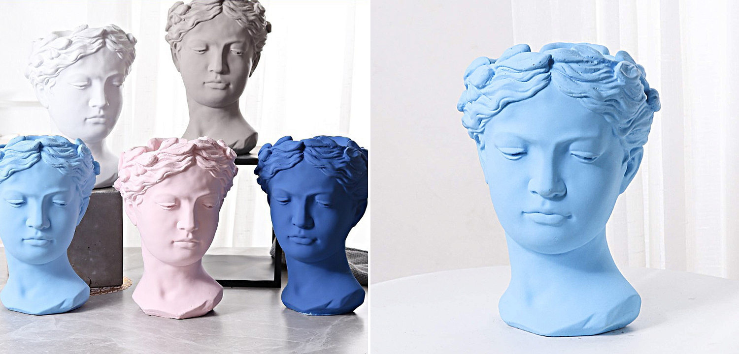 Ваза Female Bust Pastel Blue Ваза Female Bust Pastel Blue - Loft-Concept в Барнауле