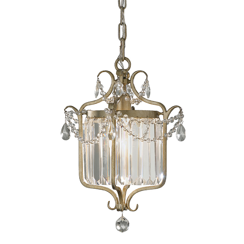 Люстра подвесная со стеклянными подвесками Feiss Серебряный Прозрачное Стекло в Барнауле | Loft Concept 