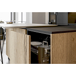 Черный матовый кухонный гарнитур с фасадом под дерево Axelle Kitchen Set варинант исполнения - 4 | Loft Concept в Барнауле