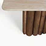 Консоль с овальной столешницей и фактурным деревянным основанием Enzo варинант исполнения - 3 | Loft Concept в Барнауле