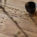 Дизайнерский журнальный стол квадратный с черным трапециевидным основанием Wokab варинант исполнения - 4 | Loft Concept в Барнауле