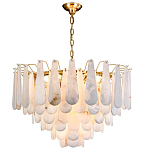 Люстра с мраморными подвесками в форме капель Marble square варинант исполнения - 1 | Loft Concept в Барнауле