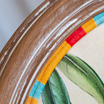 Стул бежевый в разноцветную полоску из натурального бука с изображением птиц и цветов Blooming Birds Colorful Stripes Chair варинант исполнения - 6 | Loft Concept в Барнауле