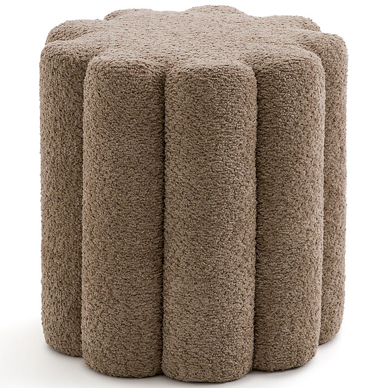 Пуф с обивкой из ткани букле Flo Brown Pouf Коричневый Пуф с обивкой из ткани букле Flo Brown Pouf Коричневый в Барнауле | Loft Concept