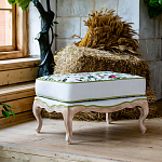 Банкетка золотистая из натурального бука с изображением птиц и цветов Blooming Birds варинант исполнения - 2 | Loft Concept в Барнауле