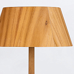 Настольная лампа со скошенным конусовидным абажуром и фигурной ножкой в цвете тик Accord Lighting варинант исполнения - 4 | Loft Concept в Барнауле