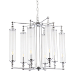 Люстра с 8-ю прозрачными цилиндрическими плафонами Jeanette варинант исполнения - 1 | Loft Concept в Барнауле