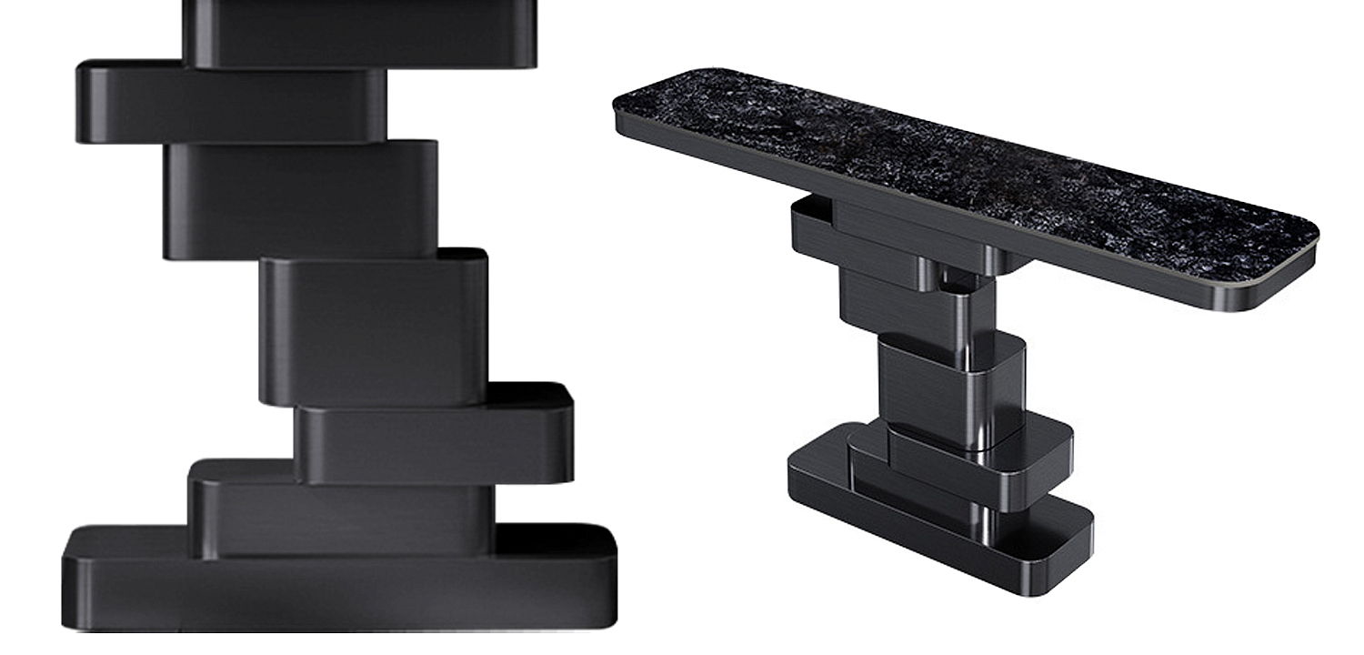 Консоль Maja Marble Metal Console Table Graphite Консоль Maja Marble Metal Console Table Graphite - Loft-Concept в Барнауле