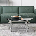 Дизайнерский журнальный стол с круглой столешницей на стальном основании Rivetyk варинант исполнения - 1 | Loft Concept в Барнауле