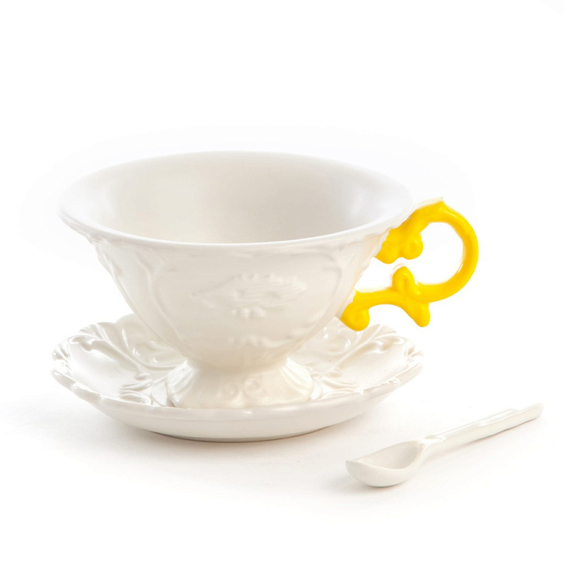 Чайная пара Seletti I-Tea Yellow Белый Желтый Чайная пара Seletti I-Tea Yellow Белый Желтый в Барнауле | Loft Concept