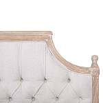 Кровать двуспальная светло-бежевая с основанием из массива дуба с мягким изголовьем Flax Beds варинант исполнения - 3 | Loft Concept в Барнауле