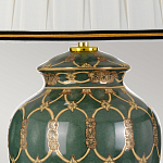 Настольная лампа с керамическим основанием с золотистым решетчатым узором и белым плиссированным абажуром Elstead Lighting варинант исполнения - 3 | Loft Concept в Барнауле