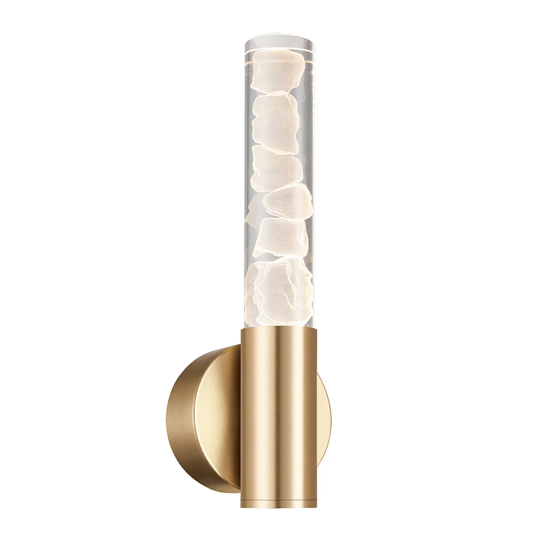 Бра c цилиндрическим прозрачным плафоном с имитацией из кубиков льда Freezing Золотой Серебряный в Барнауле | Loft Concept 