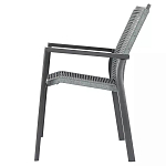 Стул темно-серый с высокой плетеной спинкой и сиденьем Braided Strength варинант исполнения - 5 | Loft Concept в Барнауле