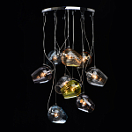 Люстра каскадная с 9-ю разноцветными стеклянными плафонами Kaleido варинант исполнения - 3 | Loft Concept в Барнауле