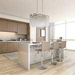 Люстра прямоугольная на цепях с прозрачными трубками и волнистым краем Nembus варинант исполнения - 13 | Loft Concept в Барнауле