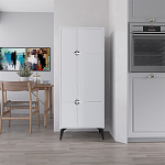 Комод белый с 4-мя дверцами на металлических ножках SPARK MULTIPURPOSE CABINET WHITE варинант исполнения - 10 | Loft Concept в Барнауле