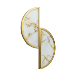 Бра с двумя полукруглыми плафонами из искусственного алебастра в бронзовой оправе Marbella варинант исполнения - 1 | Loft Concept в Барнауле