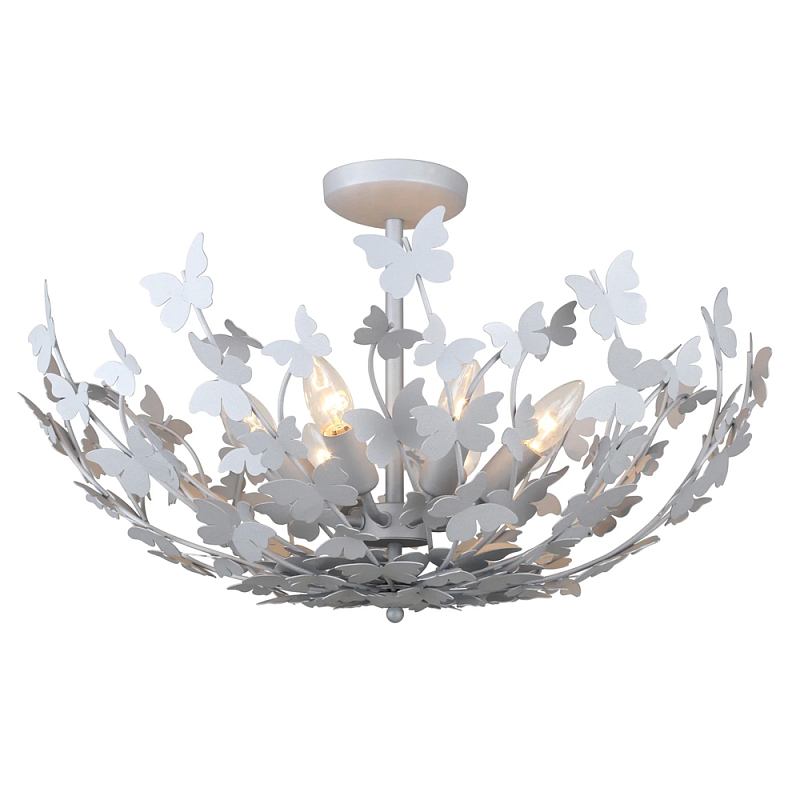 Потолочный светильник с абажуром оформленным в виде стаи бабочек Eternal Butterflies Серебряный Золотой в Барнауле | Loft Concept 