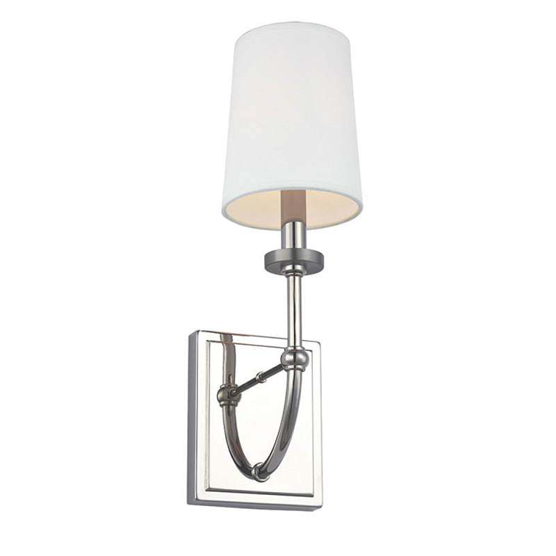 Бра для ванных комнат с белым тканевым цилиндрическим плафоном Feiss Хром Белый Бежевый в Барнауле | Loft Concept 