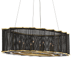 Люстра овальная в сочетании черного и золотого цвета Mesh Lighting варинант исполнения - 2 | Loft Concept в Барнауле