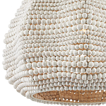 Подвесной светильник в форме купола с декором из круглых деревянных бусин White Wooden Beads Chandelier варинант исполнения - 1 | Loft Concept в Барнауле