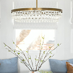 Люстра круглая с подвесками в форме стеклянных капель Glass Rain варинант исполнения - 6 | Loft Concept в Барнауле