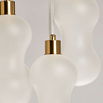 Люстра с 5-ю матовыми белыми стеклянными плафонами волнообразной формы Lucid Rain  варинант исполнения - 6 | Loft Concept в Барнауле