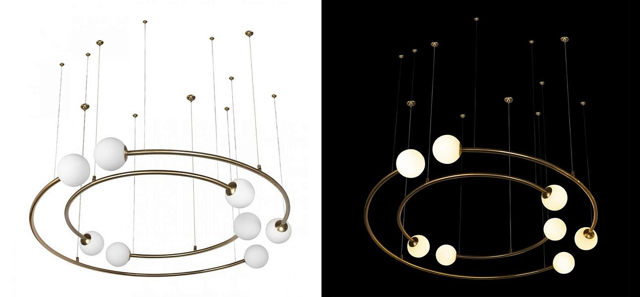 Дизайнерская Модульная Люстра PLANETARY two rings Gold 100 см Дизайнерская Модульная Люстра PLANETARY two rings Gold 100 см - Loft-Concept в Барнауле