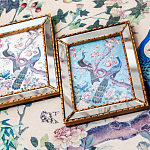 Постер в зеркальной раме в стиле шинуазри Chinoiserie Imperial Garden Peacocks on a Tree Poster варинант исполнения - 4 | Loft Concept в Барнауле
