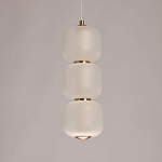 Подвесной светильник с 3-мя округлыми матовыми плафонами из белого стекла Golden Swirl варинант исполнения - 4 | Loft Concept в Барнауле