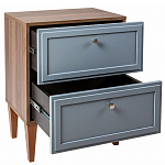 Тумба прикроватная серая из массива бука с 2-мя ящиками Wenge Light варинант исполнения - 4 | Loft Concept в Барнауле