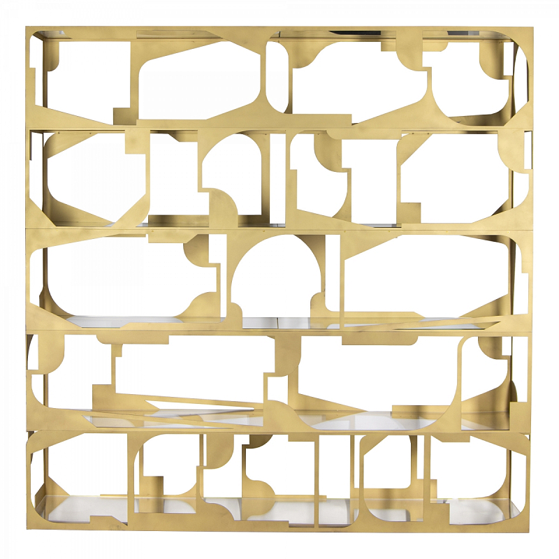 Стеллаж Golden Kaleidoscope матовое золото Прозрачное Стекло Стеллаж Golden Kaleidoscope матовое золото Прозрачное Стекло в Барнауле | Loft Concept