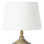 Настольная лампа деревянная с белым абажуром Wooden Table Lamp варинант исполнения - 5 | Loft Concept в Барнауле