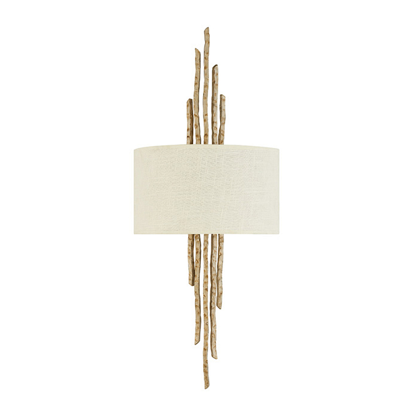 Бра с белым абажуром и элементами в виде натуральных веток Hinkley Золотой Бронза Белый Бежевый в Барнауле | Loft Concept 