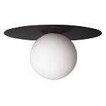 Потолочный светильник с белым шарообразным плафоном и черным круглым основанием Matisse варинант исполнения - 2 | Loft Concept в Барнауле