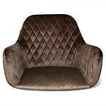 Барный стул со спинкой и подлокотниками на 4-х деревянных ножках Douglas Rhombus Коричневый Велюр варинант исполнения - 3 | Loft Concept в Барнауле