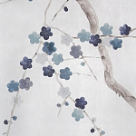 Обои ручная роспись Plum Blossom Inky Hokusai on Sterling Silver gilded silk варинант исполнения - 3 | Loft Concept в Барнауле