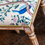 Банкетка одноместная из массива бука с цветочным принтом Beige Chinoiserie Garden Banquette варинант исполнения - 2 | Loft Concept в Барнауле