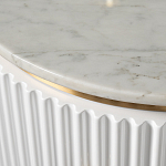 Тумбочка белая круглая с мраморной столешницей Thoroughbass варинант исполнения - 1 | Loft Concept в Барнауле