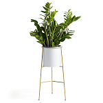 Кашпо из металла и латуни Elegance Elevated Planters белое варинант исполнения - 2 | Loft Concept в Барнауле