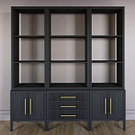 Модульный стеллаж Primo из трех составных элементов Черный дуб варинант исполнения - 2 | Loft Concept в Барнауле