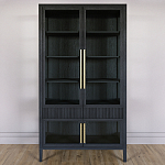 Витрина Primo со стеклянными фасадами и 2 ящиками Черный дуб варинант исполнения - 1 | Loft Concept в Барнауле